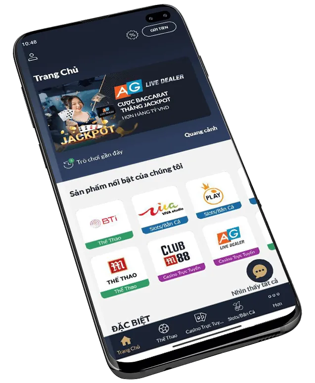 Giao diện ứng dụng 58win1 app trên điện thoại di động